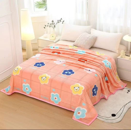 Paturi Cocolino Subtiri - Patura Cocolino Subtire 200x230cm - Corai Cu Flori