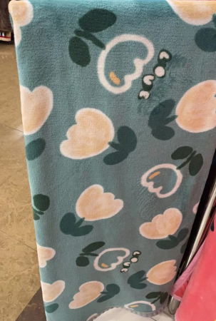 Paturi Cocolino Subtiri - Patura Cocolino Subtire 200x230cm - Turcoaz Inchis Cu Flori