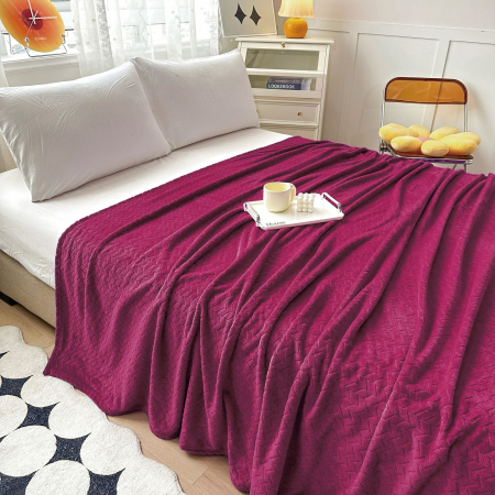Paturi Cocolino Subtiri - Patura Cocolino Subtire Model Gofrat - Magenta Inchis