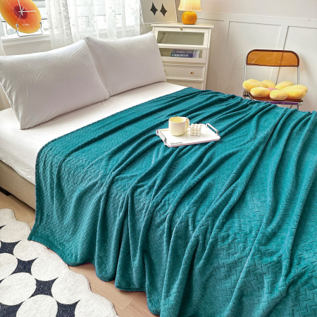 Paturi Cocolino Subtiri - Patura Cocolino Subtire Model Gofrat - Turquoise