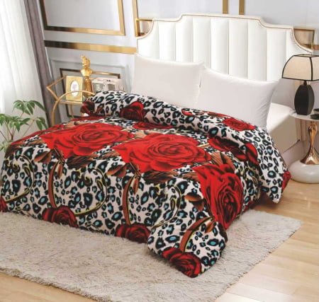 PĂTURI - Patura Cocolino Subtire - Trandafiri Si Leopard