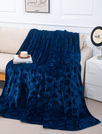 Paturi Cocolino Subtiri - Patura Cocolino Subtire UNI Model Inimioare 200x230cm - Bleumarin