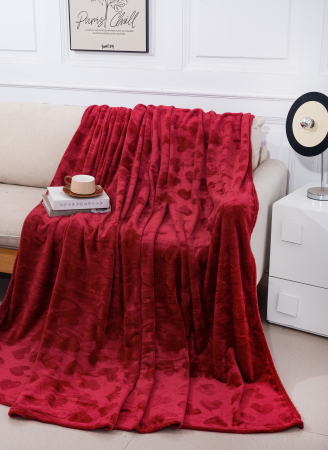 Paturi Cocolino Subtiri - Patura Cocolino Subtire UNI Model Inimioare 200x230cm - Bordo