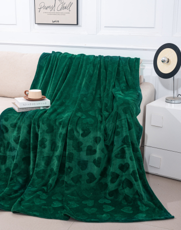 Paturi Cocolino Subtiri - Patura Cocolino Subtire UNI Model Inimioare 200x230cm - Verde