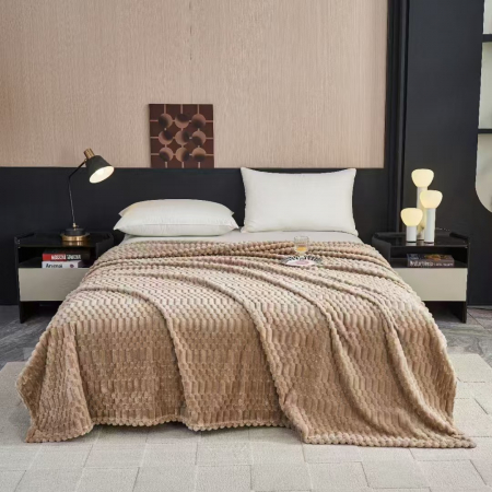 PĂTURI - Patura Cocolino Uni Model Gofrat - Bej