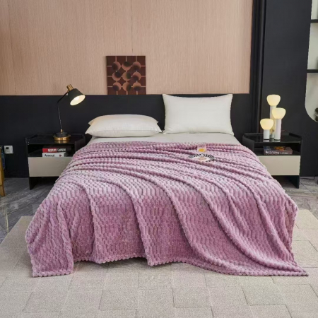 PĂTURI - Patura Cocolino Uni Model Gofrat - Lila