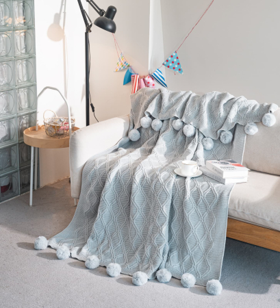 Paturi Cocolino Grosime Medie - Patura Crosetata Cu Ciucuri 160x210cm - Gri Deschis