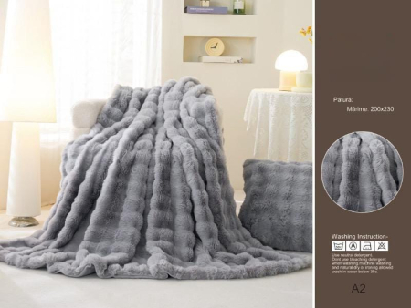 Patura Cu Fermoar Din Blanita Artificiala De Iepure - Rabbit - Gri PĂTURI - Patura Cu Fermoar Din Blanita Artificiala De Iepure - Rabbit - Gri
