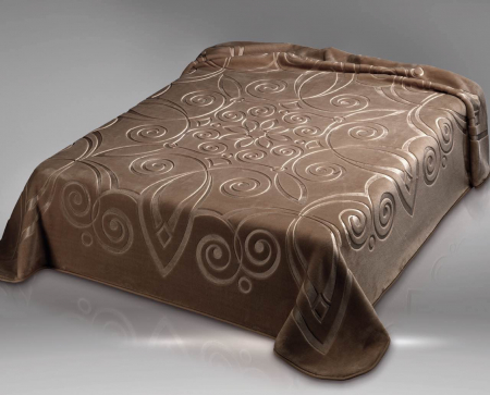 Paturi Cocolino Premium - Patura Dubla Groasa Model Broderie Royal - Maro Gold