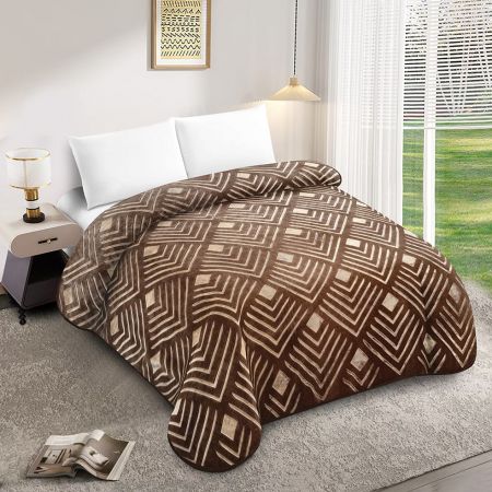 Paturi Cocolino Premium - Patura Dubla Groasa Model Broderie Royal - Maro Model Geometric
