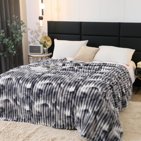 PĂTURI - Patura Grosime Medie - Gri Deschis Patat