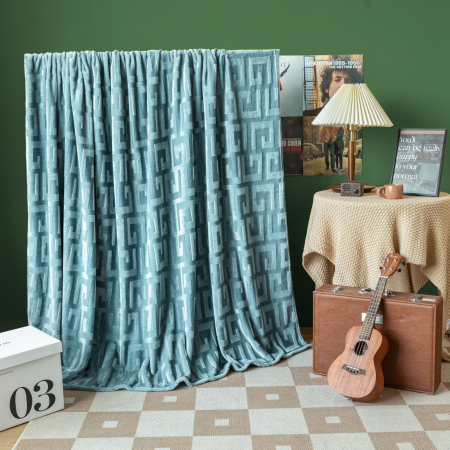 Paturi Cocolino Grosime Medie - Patura Grosime Medie Tip Versace - Bleu Azur