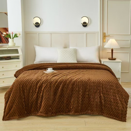 Patura Grosime Medie Patratele Gofrate - Bej Inchis PĂTURI - Patura Grosime Medie Patratele Gofrate - Bej Inchis