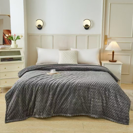 Patura Grosime Medie Patratele Gofrate - Gri PĂTURI - Patura Grosime Medie Patratele Gofrate - Gri