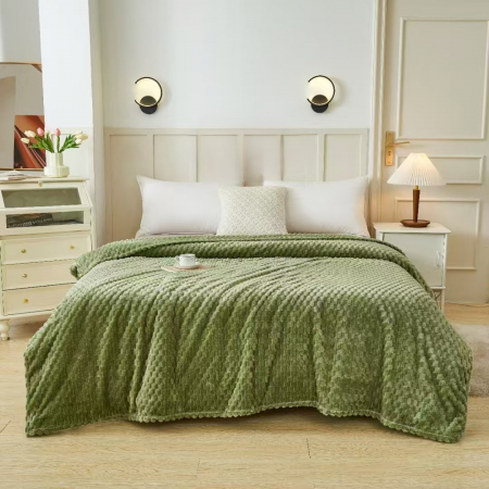 Patura Grosime Medie Patratele Gofrate - Verde Deschis PĂTURI - Patura Grosime Medie Patratele Gofrate - Verde Deschis