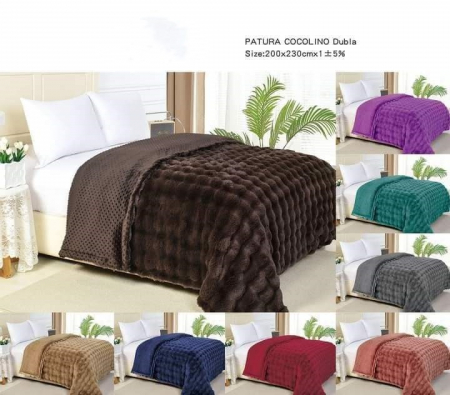 Patura Pufoasa Din Blanita Artificiala RABBIT -  Maro [1]