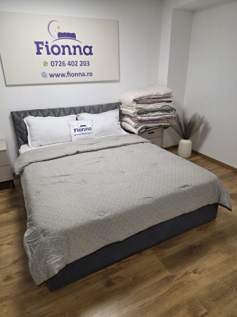 Pilota cu Banda Decorativa 200x230cm - Verde cu Flori si Franjuri [2]