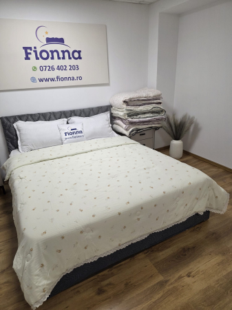 Pilota cu Banda Decorativa 200x230cm - Dovleci cu Broderie Alba [2]