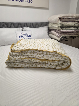 Pilota cu Banda Decorativa 200x230cm - Flori Mustar [1]