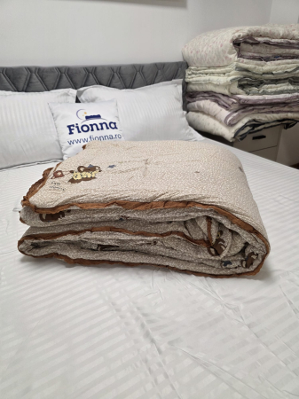 Pilota cu Banda Decorativa 200x230cm - Maro Cu Elefanti [2]