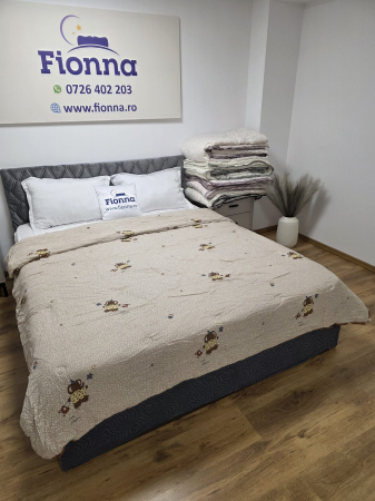 Pilota cu Banda Decorativa 200x230cm - Maro Cu Elefanti [1]