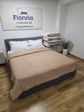 Pilota cu Banda Decorativa 200x230cm - Maro cu Flori [2]