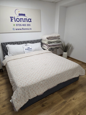 Pilota cu Banda Decorativa 200x230cm - Mov Prafuit cu Flori [2]