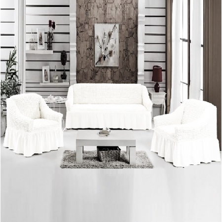 HUSE CANAPELE & SCAUNE - Set 3211 - Huse Creponate Cu Volane Pentru Canapea 3 Locuri + 2 Canapea 2 Locuri + 2 Fotolii - Selecteaza Culoarea Dorita