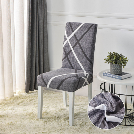 HUSE CANAPELE & SCAUNE - Set 6 Huse Scaune - Gri Zig Zag