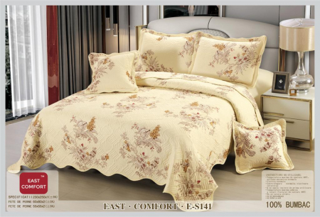 CUVERTURI - Set Cuvertura 5 Piese - Crem Floral