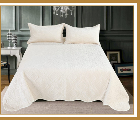 Cuverturi Catifea - Set Cuvertura Din Catifea 3 Piese - Crem Unt