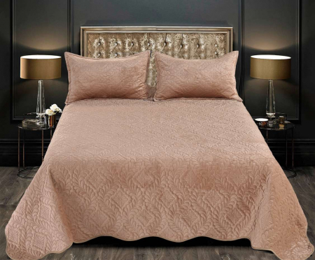 LICHIDARE DE STOC - Set Cuvertura Din Catifea 3 Piese - Bone