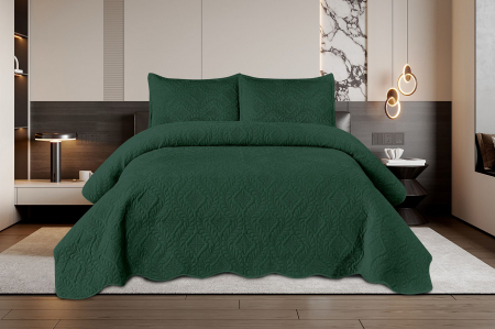 CUVERTURI - Set Cuvertura Din Catifea 3 Piese - Verde