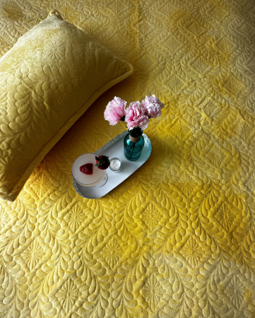 Set Cuvertura Din Catifea 3 Piese - Galben [3]