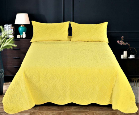 LICHIDARE DE STOC - Set Cuvertura Din Catifea 3 Piese - Galben