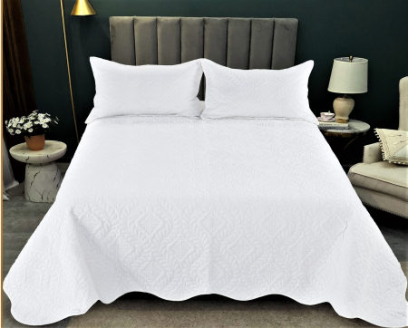 LICHIDARE DE STOC - Set Cuvertura Din Catifea 3 Piese - Alb
