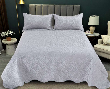 CUVERTURI - Set Cuvertura Din Catifea 3 Piese - Gri