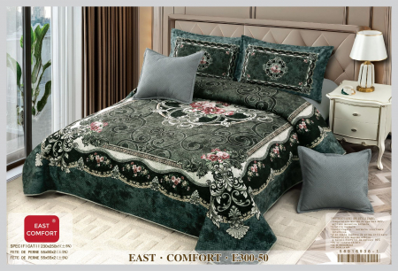 Cuverturi Catifea - Set Cuvertura Din Catifea 5 Piese - Verde Imperial