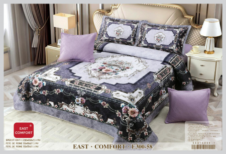 CUVERTURI - Set Cuvertura Din Catifea 5 Piese - Royal Cu Crini