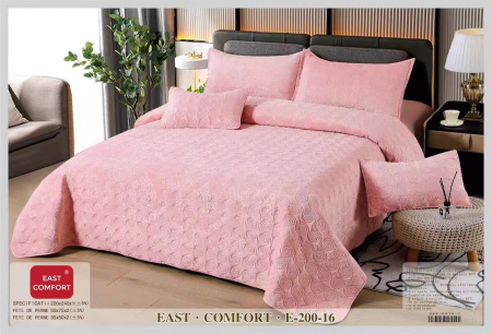 CUVERTURI - Set Cuvertura Din Catifea 5 Piese - Roz