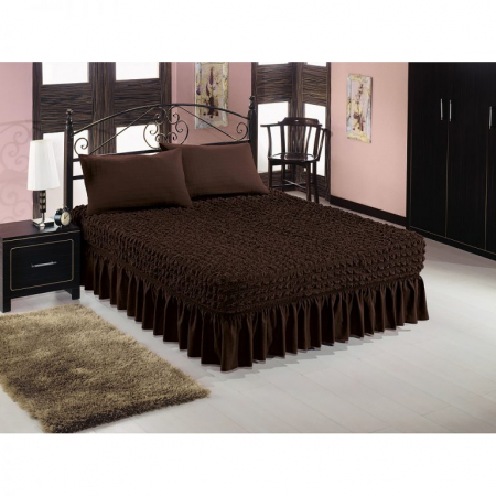 Huse Canapele Creponate - Set Husa Pentru Pat + 2 Fete De Perna - Selecteaza Culoarea Dorita