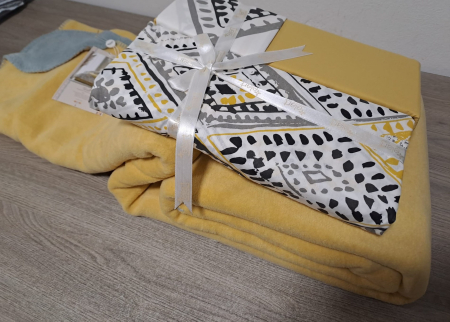 Set Lenjerie 100% Bumbac Ranforce Si Patura  ELART - Traditional Yellow [2]