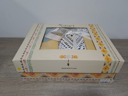 Set Lenjerie 100% Bumbac Ranforce Si Patura  ELART - Traditional Yellow [1]
