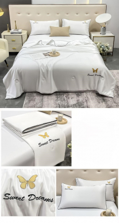 Pilote - Set Luxury Matase Cu Pilota Subtire - Alb