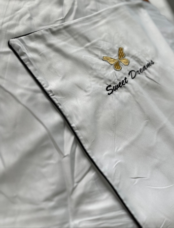 Set Luxury Matase Cu Pilota Subtire - Alb [1]