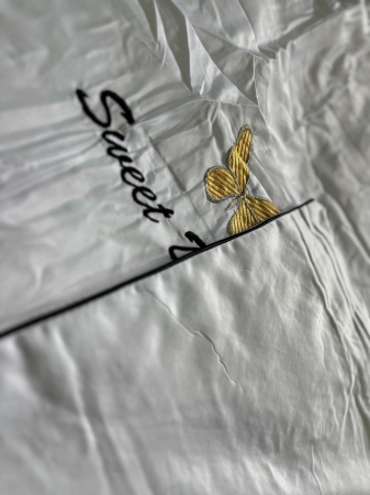 Set Luxury Matase Cu Pilota Subtire - Alb [3]