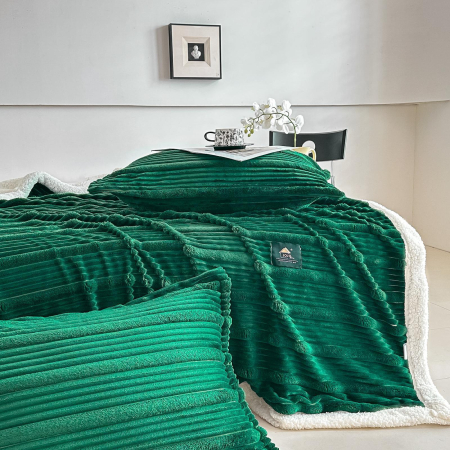 Set Patura Cocolino Cu Blanita si Fete De Perna - Verde [2]