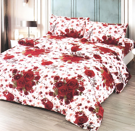 PĂTURI - Set Patura Cocolino Cu Blanita si Fete De Perna - Buchete De Trandafiri