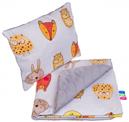 Pentru Bebelusi - Set Patura + Pernuta Bebelusi - Animalute Dragalase
