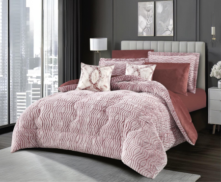 Lenjerii Pufoase Fluffy/Rabbit - Set Pilota Cu 2 Fete Cu Blanita RABBIT - Iepure Roz Prafuit